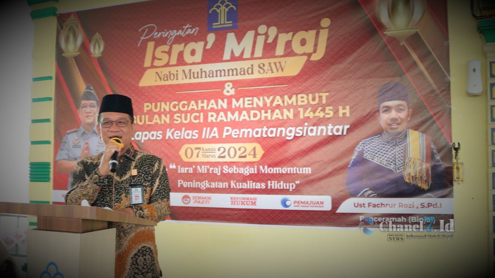 Kalapas Kelas IIA Pematang Siantar Kanwil Kemenkumham Sumut Adakan Peringatan Isra Miraj 1445 H Bersama WBP 6 COLLAGE 20240307 234850