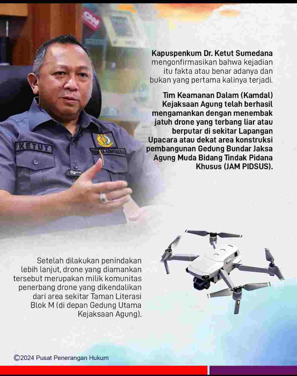 Kapuspenkum Dr. Ketut Sumedana Benarkan Adanya Pengamanan Terhadap Drone Yang Melintasi Kejaksaan Agung 6 Compress 20240607 211707 7584