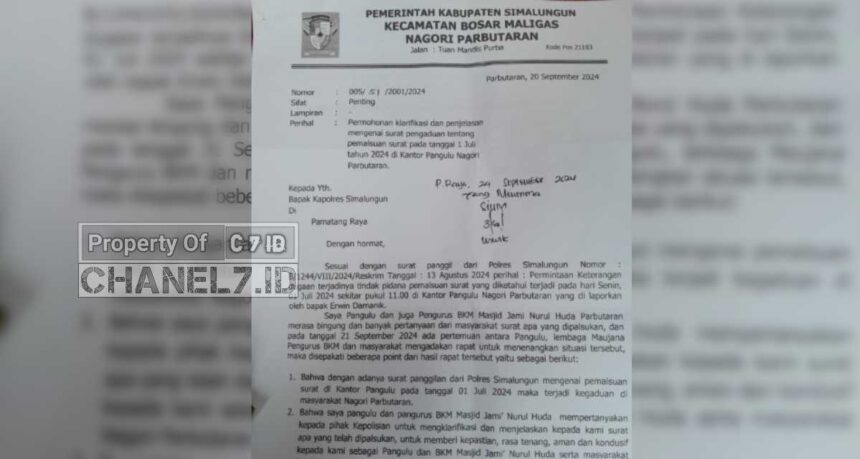 Pangulu Parbutaran BPD Dan BKM Masjid Jami Nurul Huda Layangkan Surat Ke Polres 5 Compress 20240927 001937 7900